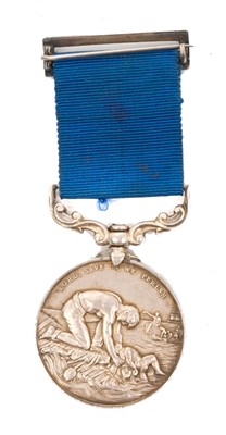 Lot 23 - Liverpool Shipwreck and Humane Society's Marine Medal, 38mm type, named to Martin J. Byrne. For Gallant Service 3/4/27. in box of issue.