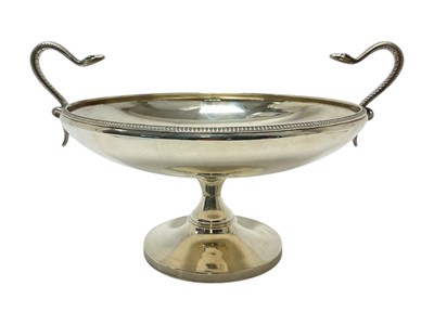 Lot 253 - Etruscan revival silver tazza with snake handles