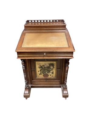 Lot 1548 - Aesthetic period mahogany and polychrome painted Davenport desk