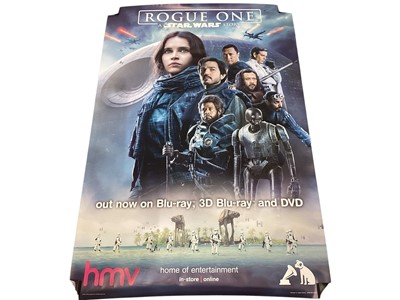 Lot 303 - Star Wars HMV Movie Posters Rogue One, The Force Awakens & The Last Jedi, 40" x 60" (6)