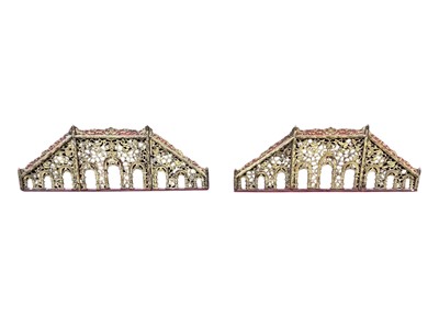 Lot 1566 - Pair of antique Chinese carved and gilt wood screen mounts