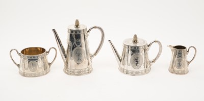 Lot 421 - Victorian cased silver tea set