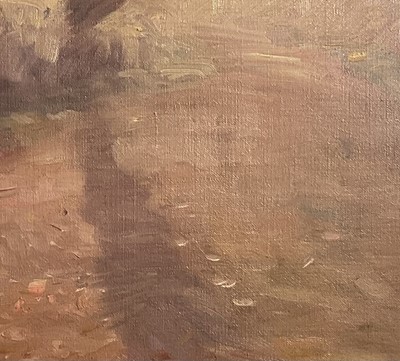 Lot 1079 - *Sir Alfred Munnings (1878-1959) oil on canvas - A Norfolk Lane, signed and dated 1909, in gilt frame Provenance: by descent to the current owner via the Buxton family of Norfolk