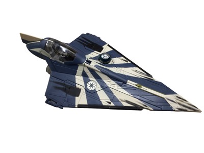 Lot 316 - Star Wars PLO Noon's Jedi Starfighter & Poe Dameron's X-Wing Fighter and Republic Command Gunship, all constructed with boxes (3)