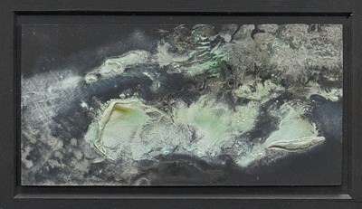 Lot 1114 - *Maggi Hambling (b. 1945) oil on board - Waves, signed and dated 2021 verso, 11.5cm x 22.5cm, in glazed frame, overall size 25.5cm x 36cm