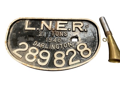 Lot 2410 - British Rail train plaque and whistle (2)