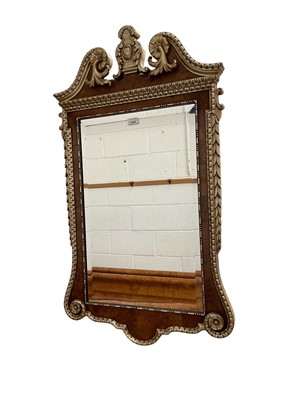 Lot 1429 - Good quality George II style burr walnut and silvered wall mirror