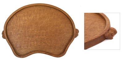 Lot 824 - Robert ‘Mouseman’ Thompson adzed oak twin handled tray