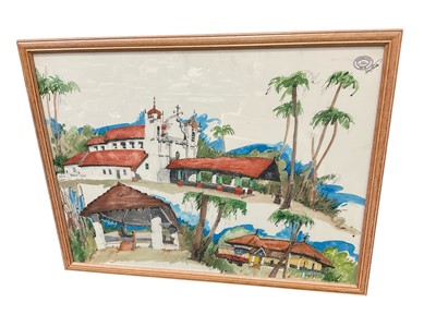 Lot 79 - Doug Patterson watercolour - temples