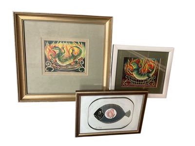Lot 695 - Brenda Danischewsky - group of small oils, salamander and one by M. Danischewsky