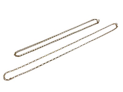 Lot 115 - Two 9ct gold belcher link chains