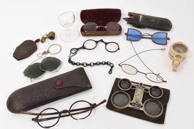 Lot 981 - Pair of late 19th century folding binoculars and other items