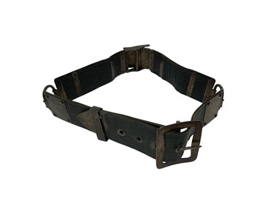 Lot 303 - Victorian ladies' silver mounted leather belt