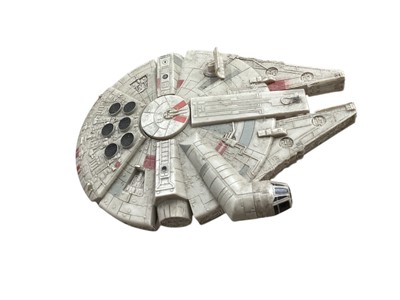 Lot 339 - Star Wars Millennium Falcon, other spacecraft & speeder bikes (2 boxes)