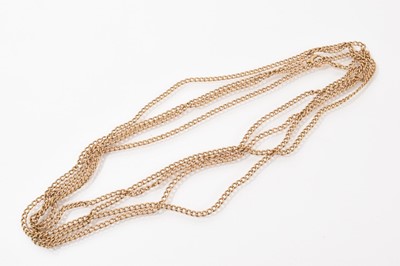 Lot 484 - Victorian gold curb link guard chain