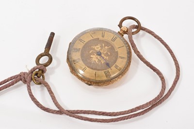 Lot 719 - 19th century gold cased fob watch