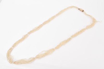 Lot 515 - 19th century seed pearl multi-strand rope twist necklace