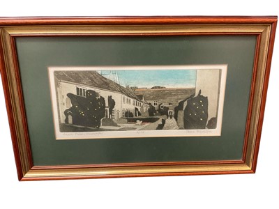 Lot 677 - John Brunsdon (1933-2014) etching and aquatint - Vicar's close, Chichester, signed and numbered 8/175