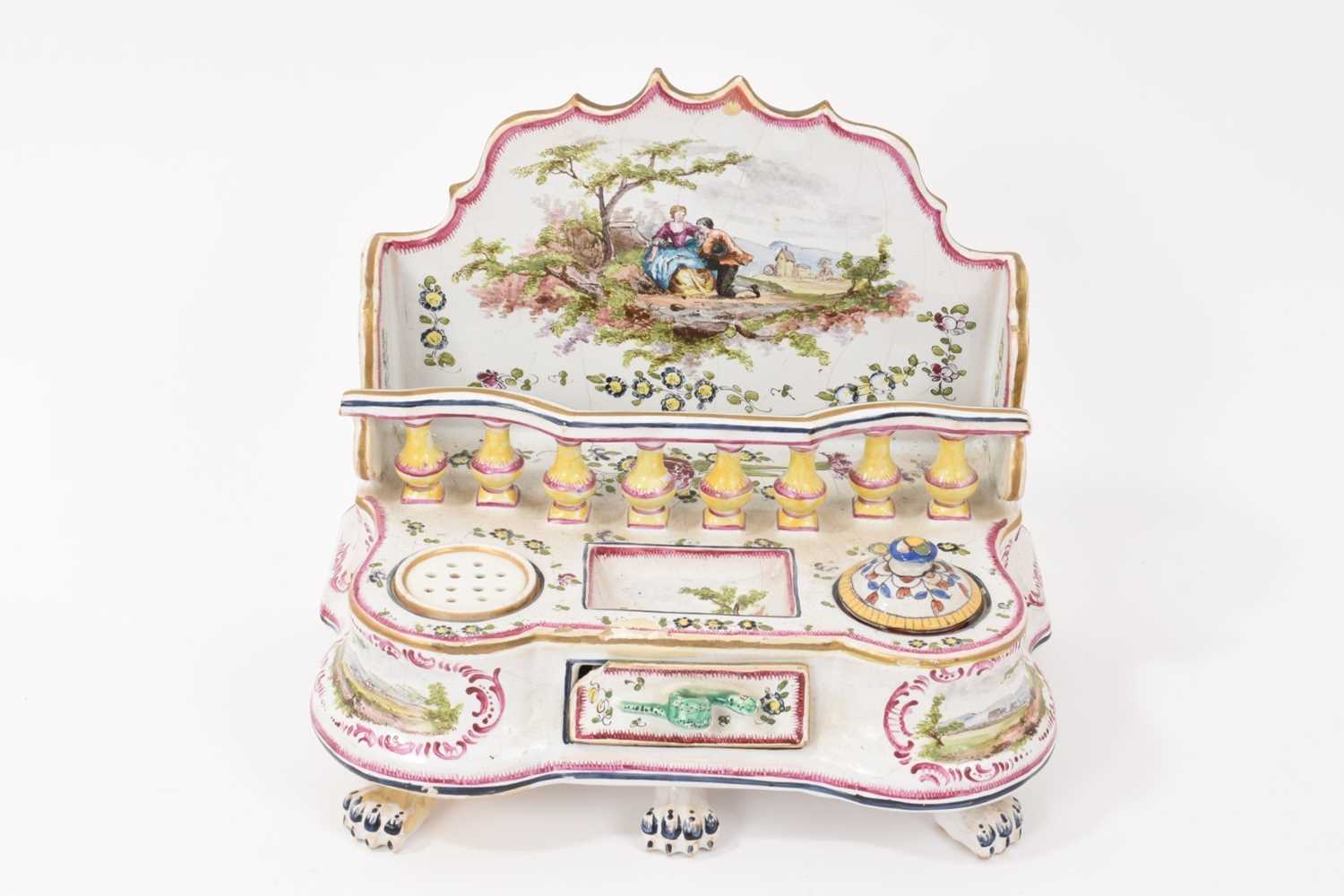 Lot 56 - Antique faience inkstand