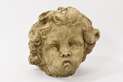 Lot 841 - Renaissance style plaster head of a cherub