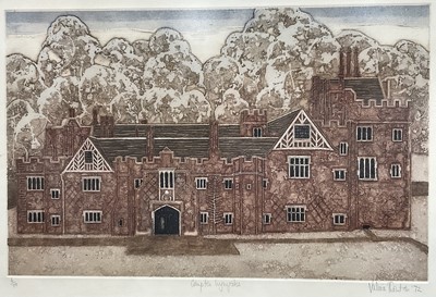 Lot 76 - Valerie Thornton (1931-1991) signed limited edition etching and aquatint - Compton Wynyates, 6/70, dated '72, in glazed frame, 48cm x 70cm