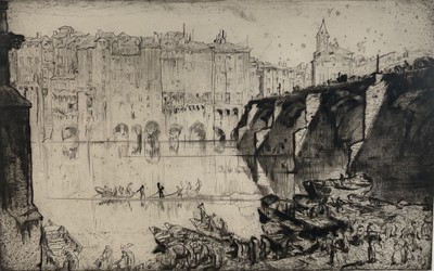 Lot 78 - Sir Frank Brangwyn (1867-1956) etching, 'Albi', signed and dated '26, signed, 35 x 55cm, glazed frame