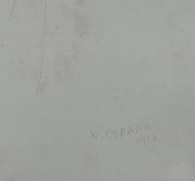 Lot 83 - William Strang (1859-1921) silverpoint portrait of a woman, image 24cm x 38cm, mounted in frame 49cm x 66cm overall.