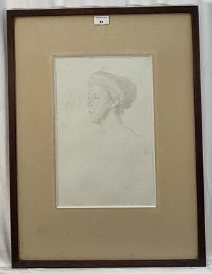 Lot 83 - William Strang (1859-1921) silverpoint portrait of a woman, image 24cm x 38cm, mounted in frame 49cm x 66cm overall.