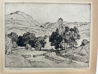 Lot 276 - Leonard Russell Squirrell (1893-1979), signed etching - A Road near Dovedale, 18cm x 24.5cm, signed and dated 1933, inscribed, unframed