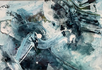 Lot 92 - Bernard Rooke (b. 1938) mixed media - abstract, signed, 38 x 51cm, glazed frame