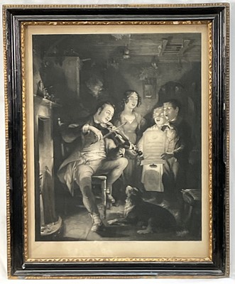 Lot 97 - 19th century mezzotint after W. Kidd - The Music Makers, published by Tilt 1835, in period glazed frame, total size 49 x 40cm