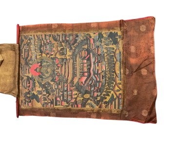 Lot 2149 - 19th century Tibetan hand painted Thangka scroll