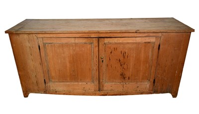 Lot 1440 - Victorian pine dresser base with twin cupboard doors