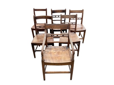 Lot 1425 - Matched set of six 19th century Essex type country chairs