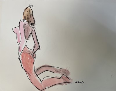 Lot 108 - Peter Collins (1923- 2001) folio of pencil, pen and ink wash female nude sketches (32)