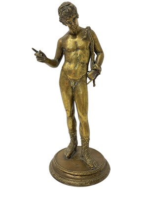 Lot 881 - After the antique: Grand Tour type bronze figure of Narcissus