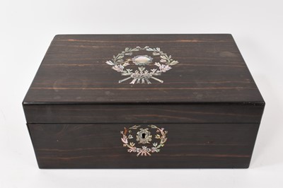 Lot 773 - Victorian coromandel and mother of pearl inlaid writing slope