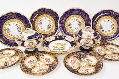 Lot 107 - Pair 19th century sauce tureens and covers and other English ceramics