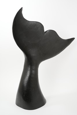 Lot 1032 - *Guy Taplin (b. 1939) Whale Fluke, painted wood, signed and titled, 83cm high