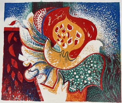 Lot 193 - Roy Godfrey Botting (1909-1999) signed silkscreen print - Abstract, signed and dated 1970, 50.5cm x 55cm, unframed