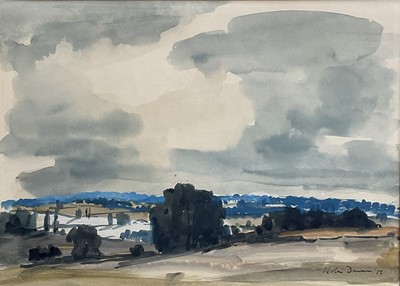 Lot 1216 - Robin Darwin (1910-74) watercolour - Earls Colne, signed and dated '56, 25cm x 35cm, in glazed gilt frame