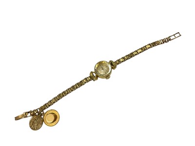 Lot 207 - 1950s/1960 ladies Omega 18ct gold cased wristwatch on 9ct gold bracelet