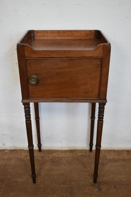 Lot 1251 - George III mahogany tray top bedside cupboard