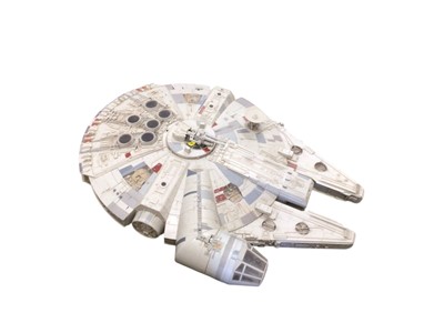 Lot 343 - Star Wars Large scale constructed Millenium Falcon, with sound effects (need batteries), 800 long x 600 wide (1)