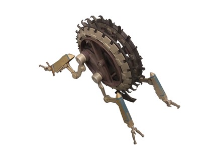 Lot 350 - Star Wars model selection including Millennium Falcon, General Grievous Wheel Bike, R2-D2, AT-ST Raider and Speeder Bike (5)