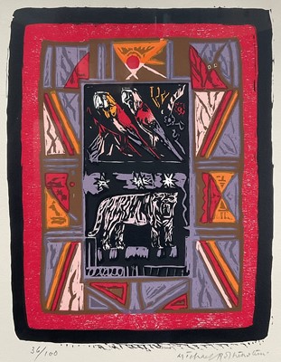 Lot 1202 - *Michael Rothenstein (1908-1993) signed limited edition screen print - Little Zoo, 36/100, 52cm x 45cm, in glazed frame