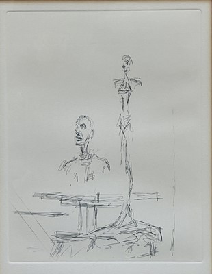 Lot 208 - After Alberto Giacometti, etching - Dans L’Atelier, 1965, edition of 150 unsigned prints, 25cm x 19cm, glazed frame