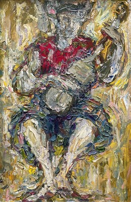 Lot 196 - Mechthild Nawiasky (1905-1986) oil on canvas - The Spanish Clown’, 75cm x 48cm, framed