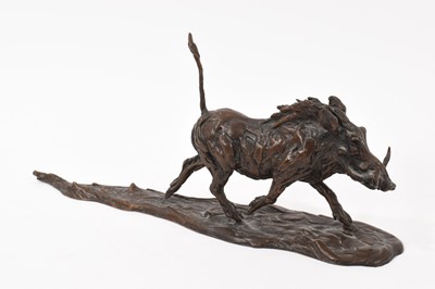Lot 828 - Lucy Kinsella (b. 1960) small bronze warthog (Provenance: Byard Art, Cambridge)