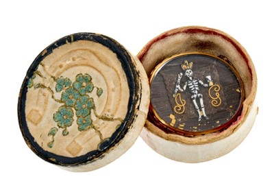 Lot 519 - Fine 17th century gold, enamel and hairwork memento mori slide
